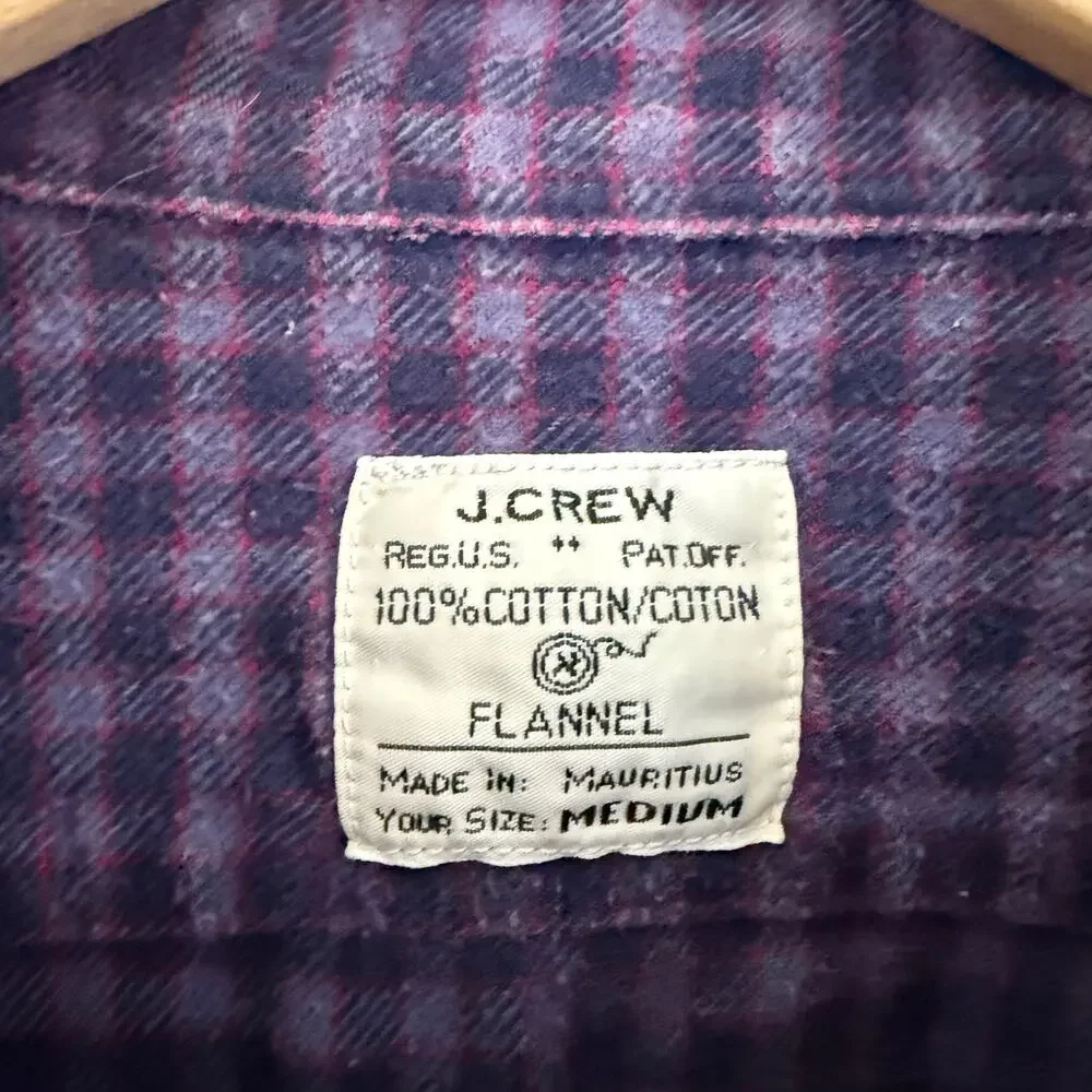J. Crew 100% Cotton Flannel Long Sleeve Button Front Shirt‎ Men's Size Medium - Picture 7 of 7